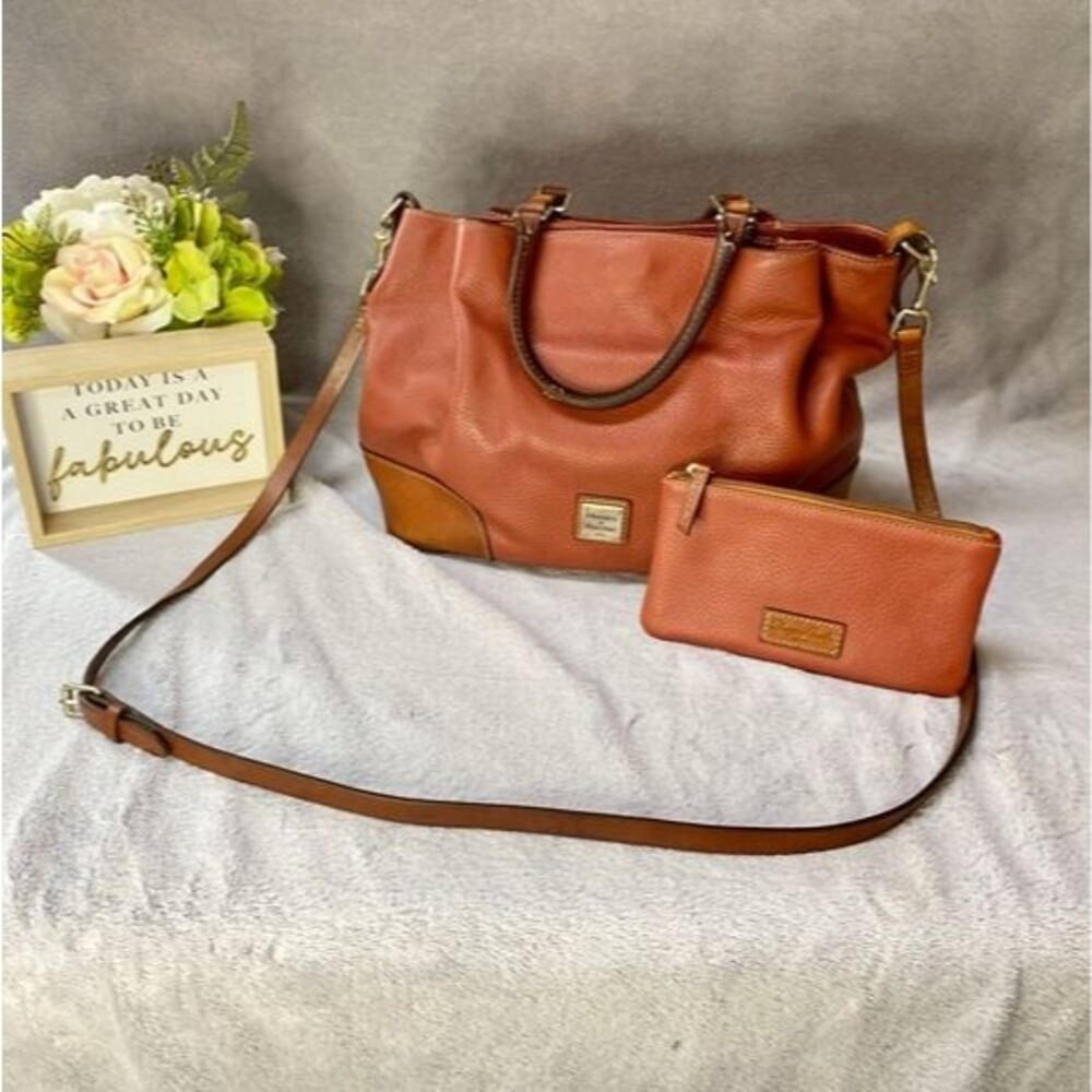 Dooney & Bourke pebble Leather Brenna satchel and zipper pouch set